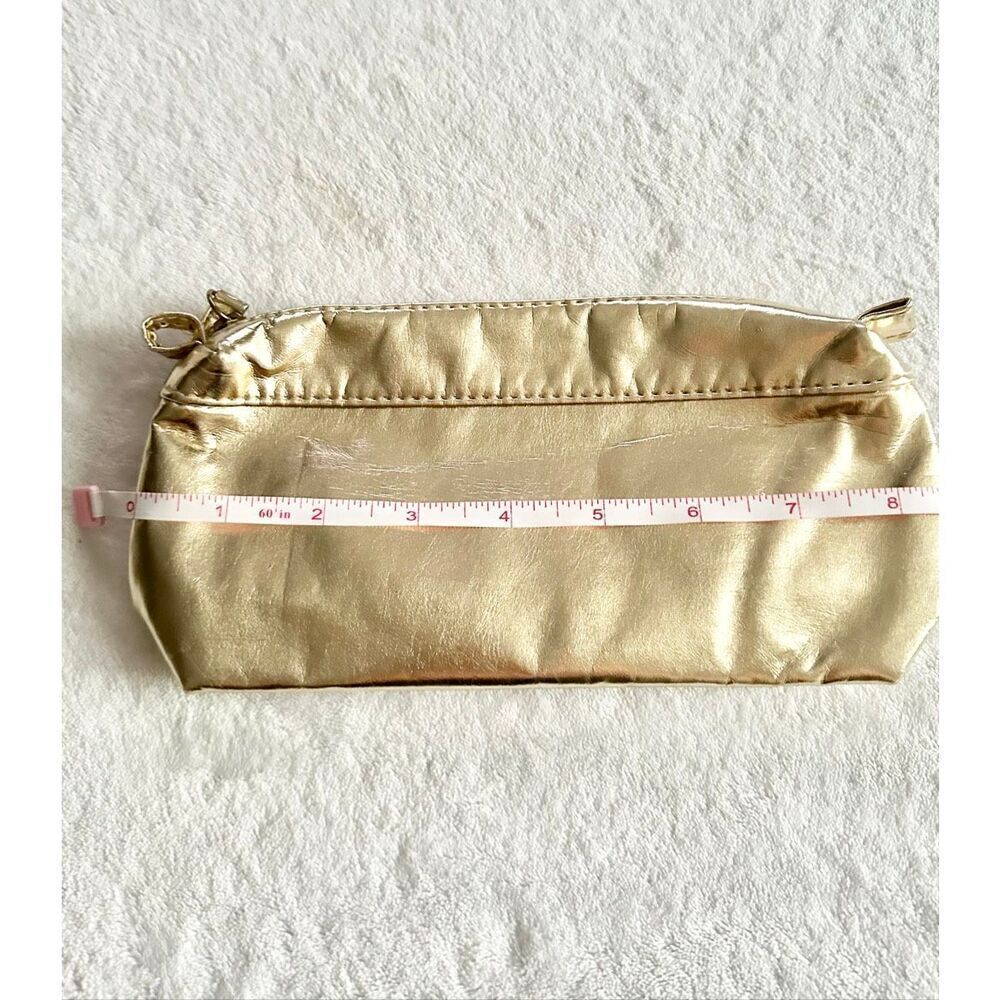 White gold Clarins cosmetic zip up bag - Picture 3 of 8